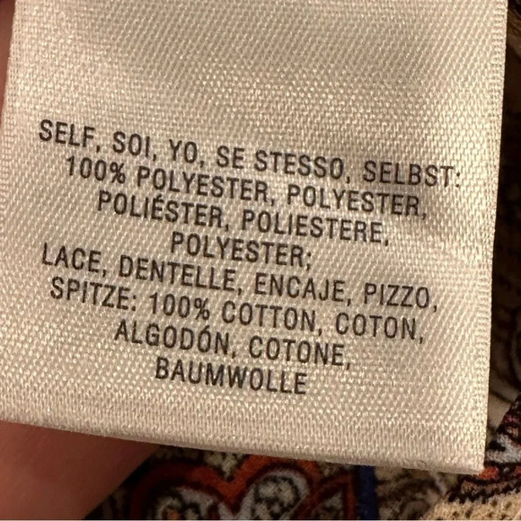 Anthropologie Meadow Rue Myrtle Peasant Blouse Cream Floral Paisley Size XS - Picture 9 of 12